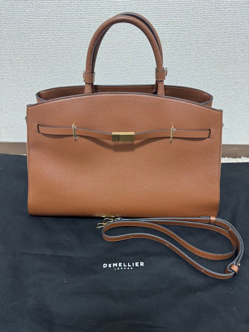 大特価！！！！！DEMELLIER 2way レザートートバッグ デメリエーの2wayトートバッグ THE HUDSON | 送料無料|TAN | DANJO