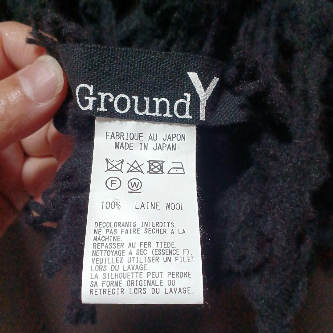 GroundY ウール100% マフラー、 ストール BLACK JUDIN（ジュディン） マフラー ストール 100%woolマフラー「JD