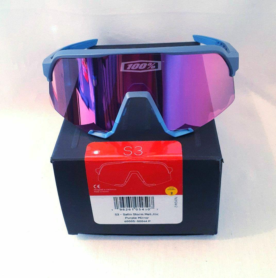 新モデル 100% S3 サテンストーム パープル ワンハンドレッド サングラス 100%(ワンハンドレッド) スポーツサングラス S3 エススリー ミラー