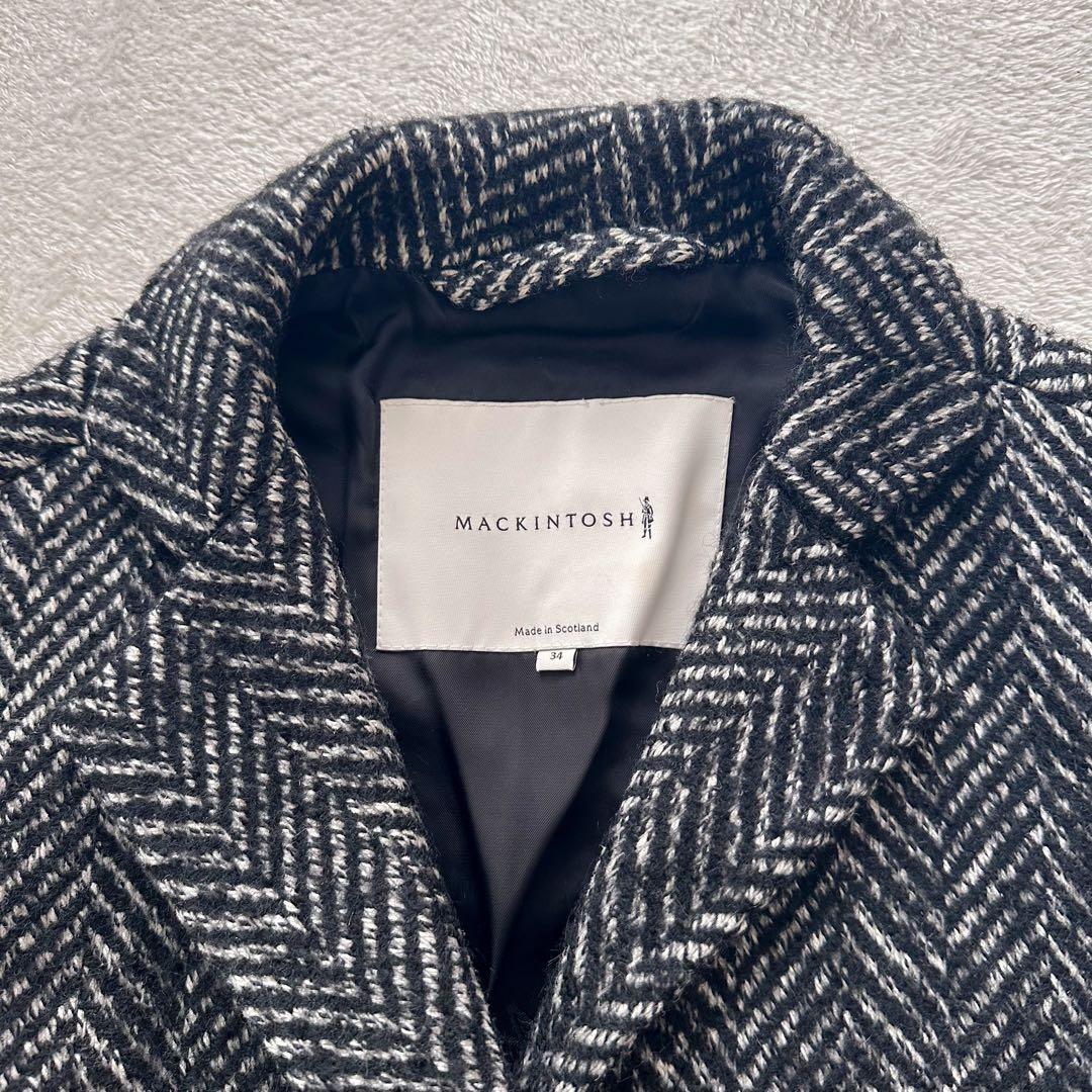 マッキントッシュ チェスターコート ヘリンボーン ウールシルク ロング