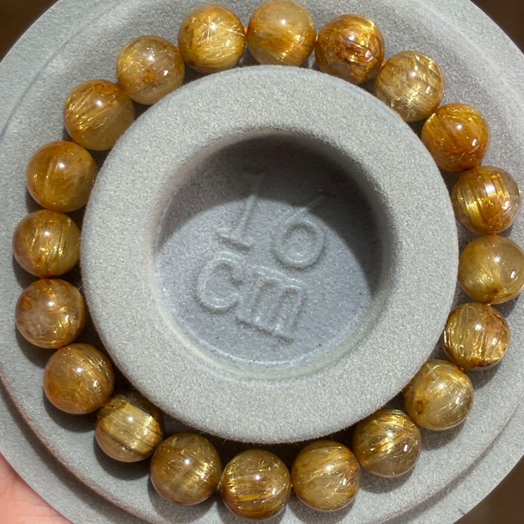 満鉱物天然タイチンゴールドルチルクォーツブレスレット天然石パワーストーン 金針 ルチルクォーツ ブレスレット タイチンルチルクォーツ 9.5mm 18cm