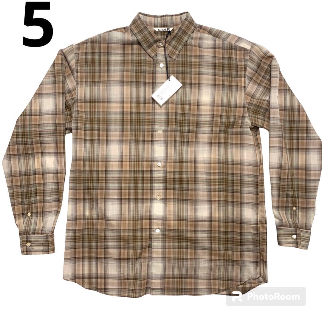 AURALEE ウールチェックシャツ サイズ5