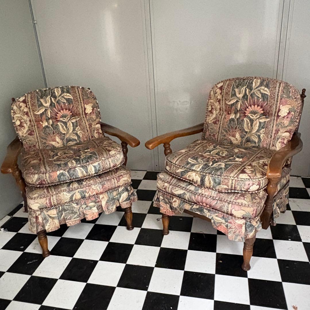 ②あずき様　キツツキ　飛騨産業　穂高　ソファ　ボタニカル柄　レトロ 飛騨産業の穂高のクッション・カバー・座枠の交換やオプションについて