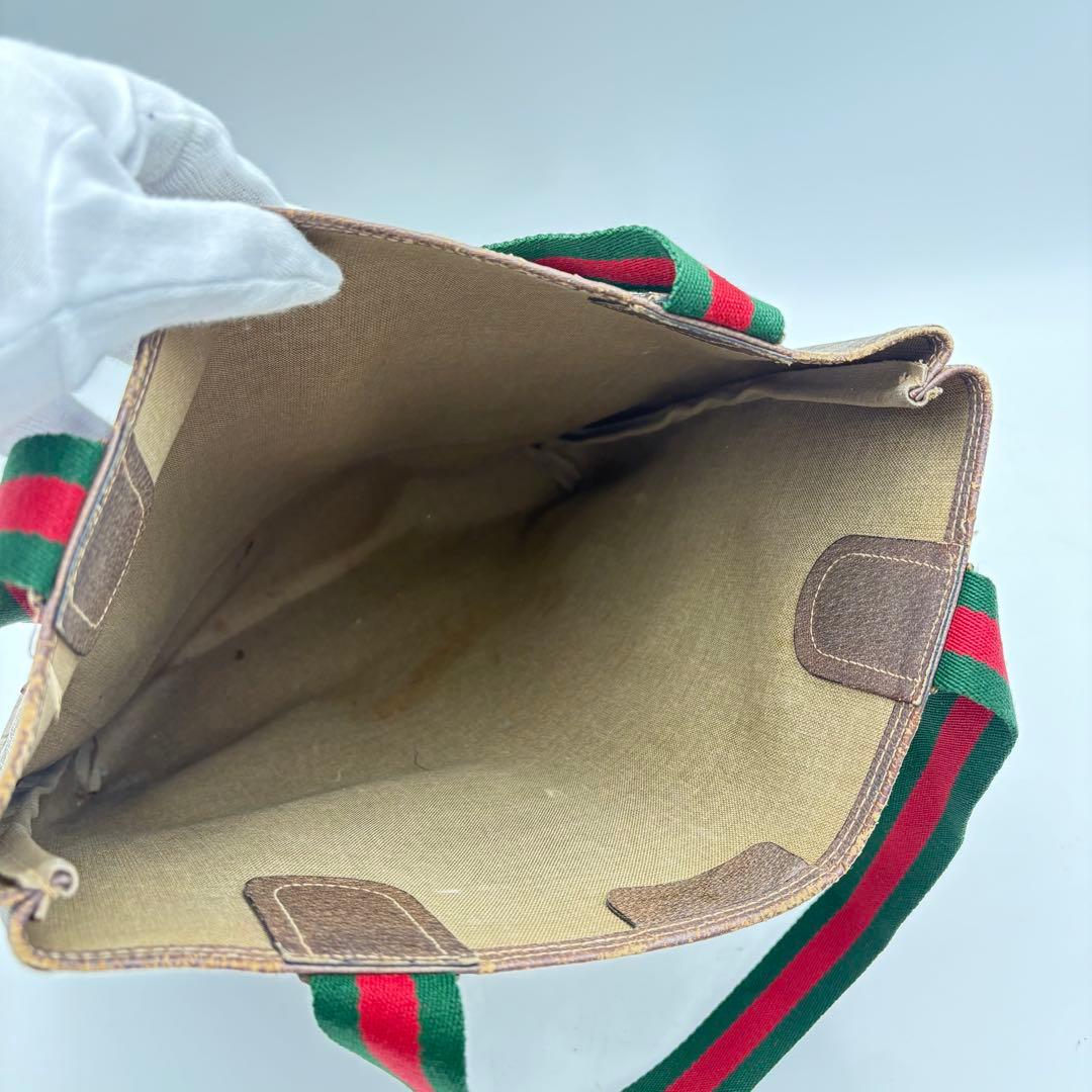 グッチ シェリーライン トートバッグ GG柄 オールド 0914-S6920s