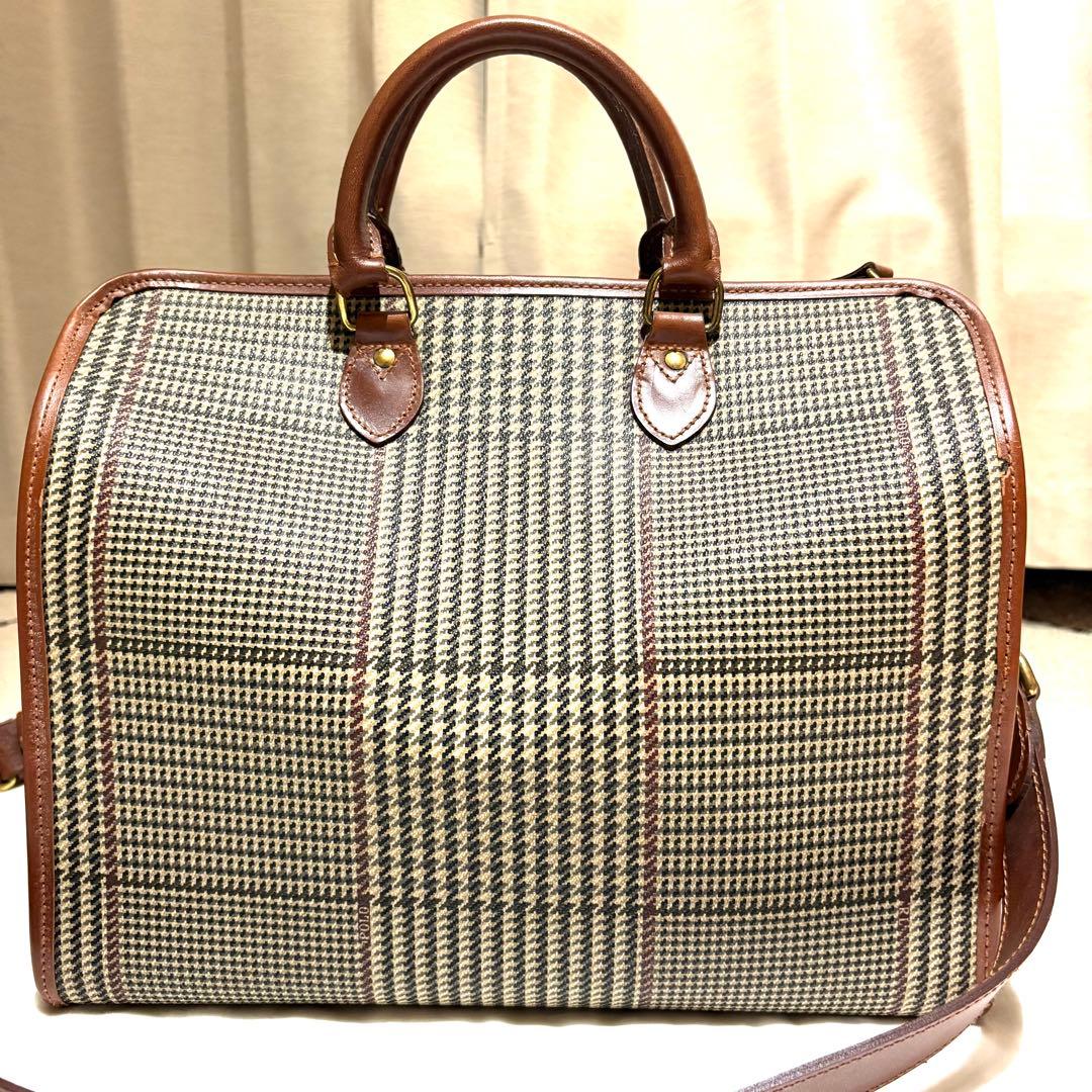 極希少 美品】ポロラルフローレン 千鳥格子 ボストンバッグ 2way 大
