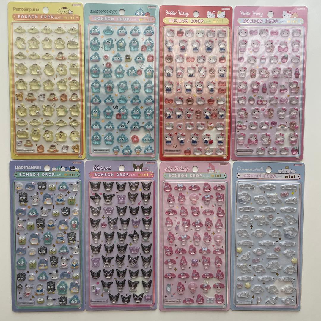 サンリオ　ボンボンドロップシールmini 8枚セット 楽天市場】サンリオキャラクターズ ボンボンドロップシール 8柄 [M便 1