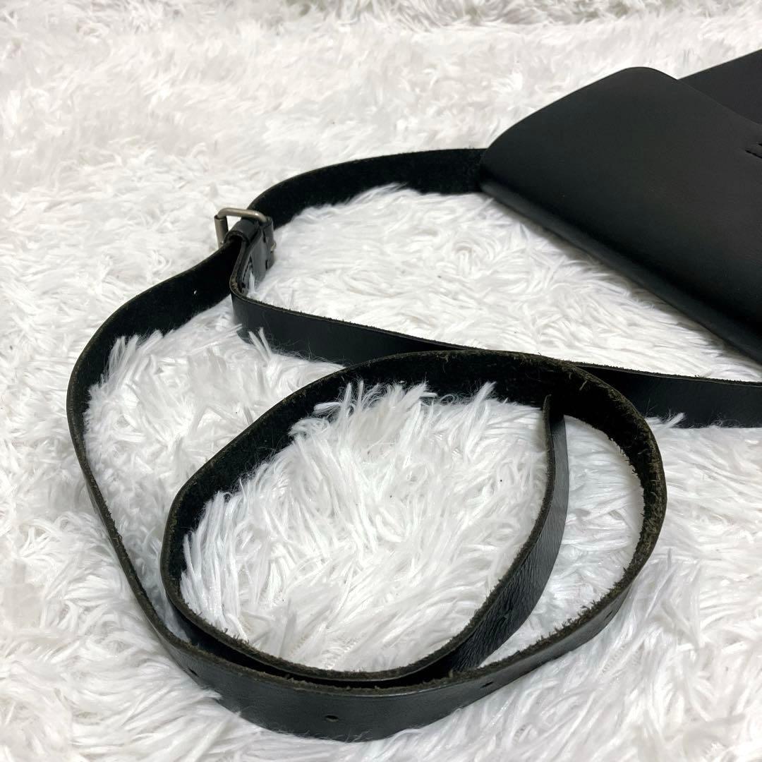 希少✨ PORTER オールレザーショルダーバッグ フラップタイプ 黒 縦型