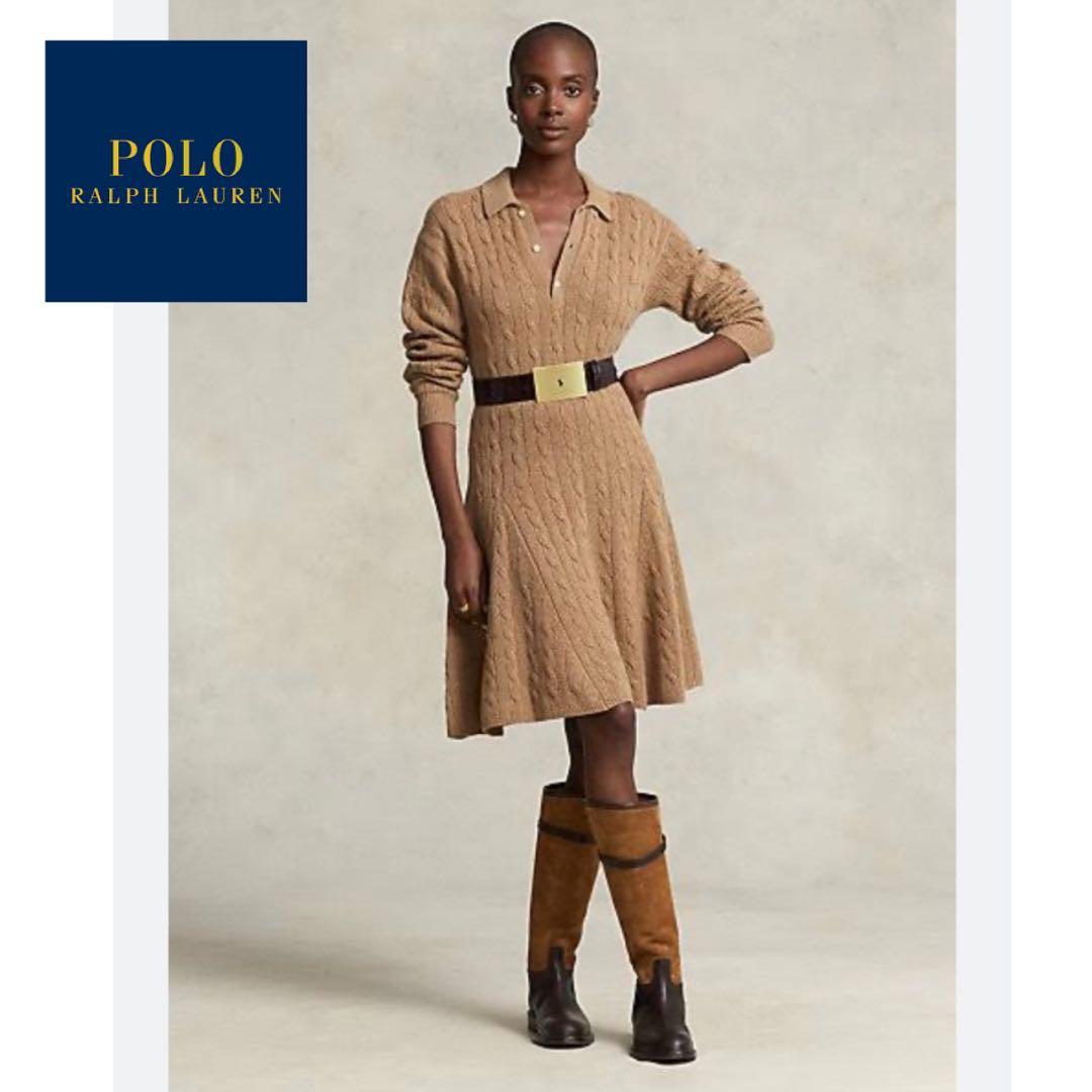 希少美品】ポロラルフローレン ワンピース ケーブルニット 現行タグ A