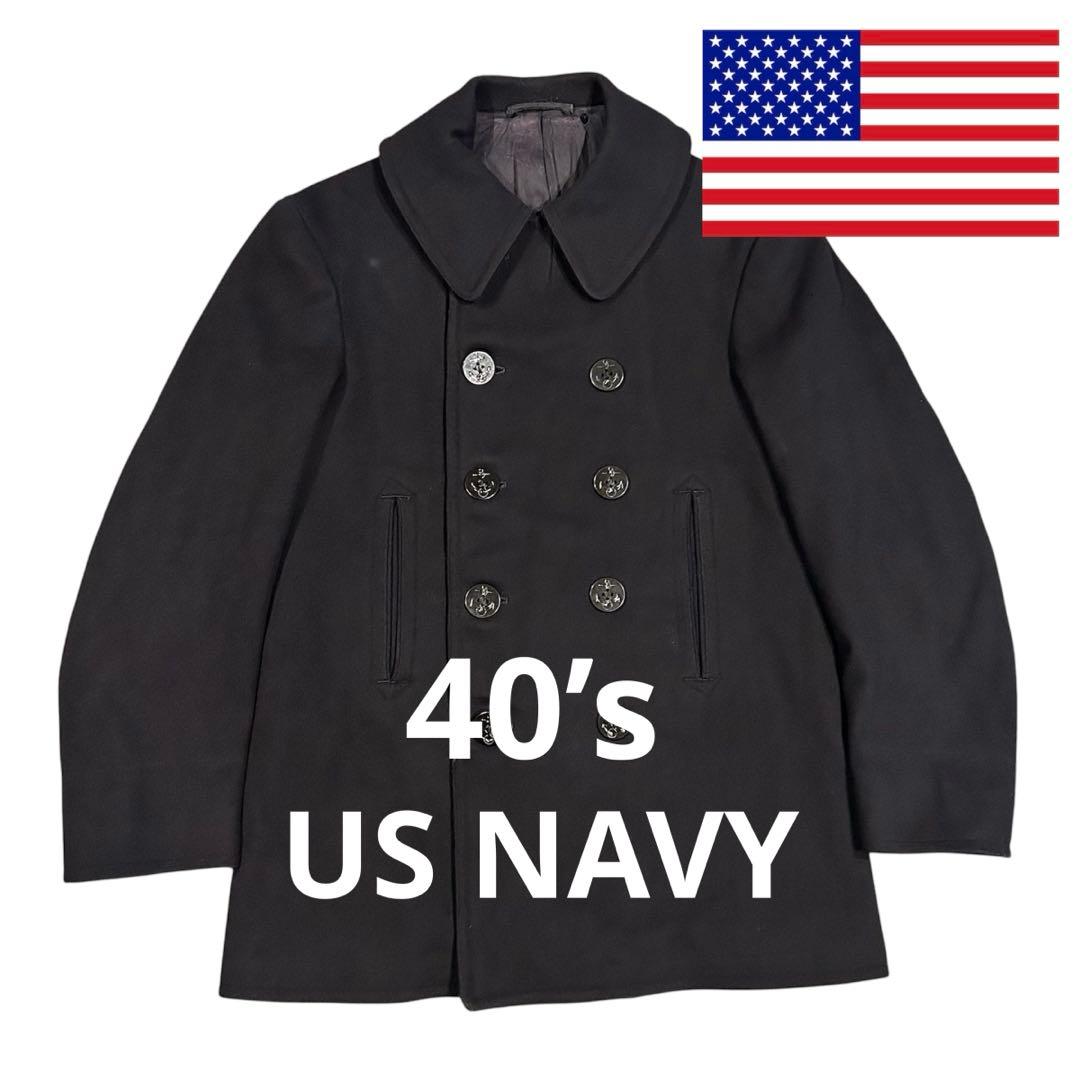 40's】US NAVY 米海軍 ビンテージ Pコート 10ボタン ww II - メルカリ