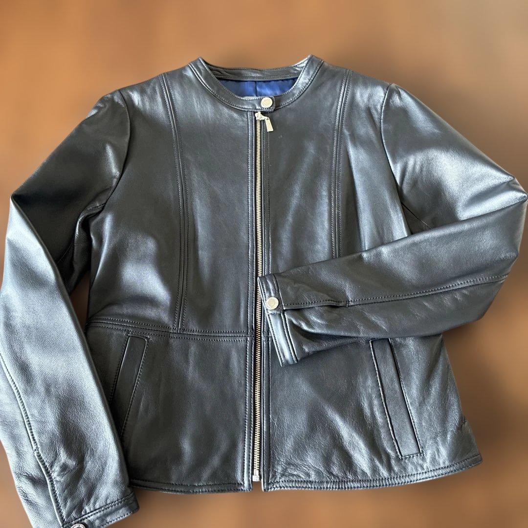 Viaggio Blu ビアッジョブルー　 黒羊革ジャケット ビアッジョブルー Viaggio Blu Turkishレザーノーカラージャケット