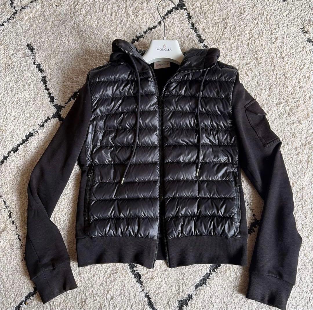 MONCLER ハイブリッドダウンカーディガン 黒 確実正規品 モンクレール