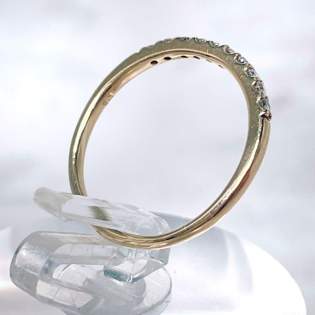coco様::: K18 ダイヤ 0.10ct ハーフエタニティリング 5号