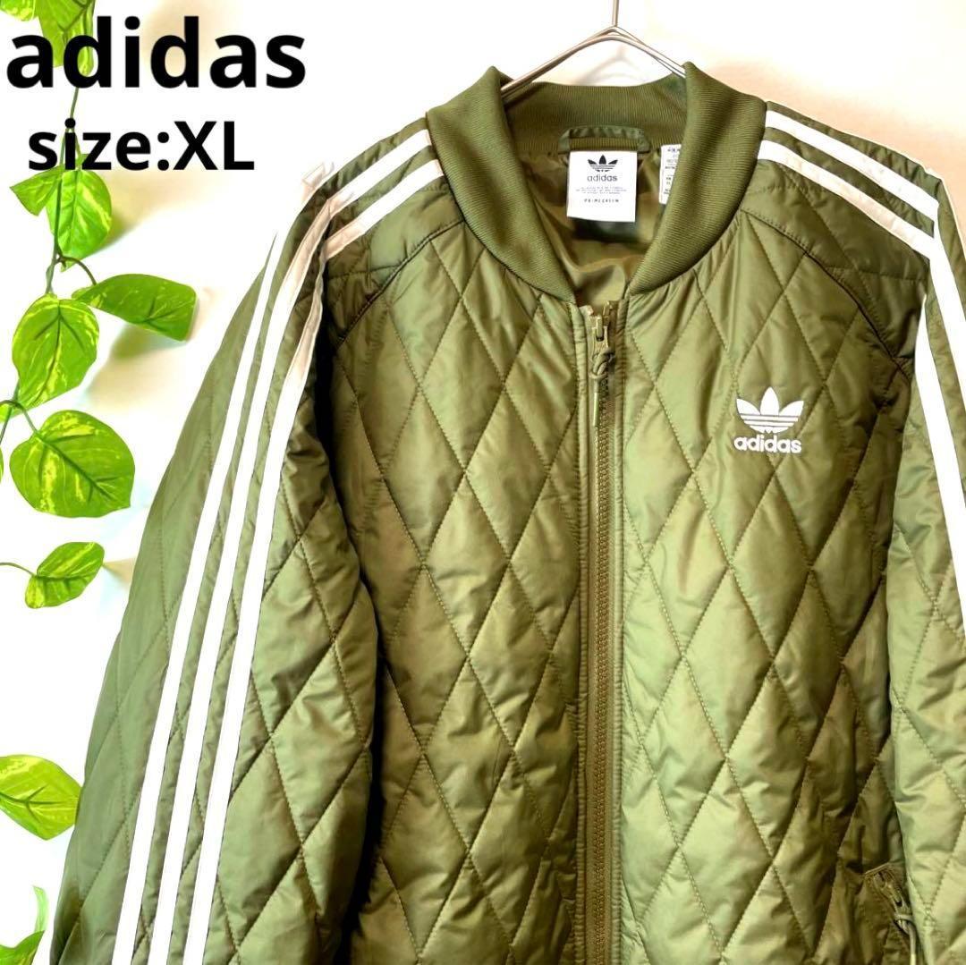 極美品 アディダス 中綿キルティングダウンジャケット カーキ 松本人志