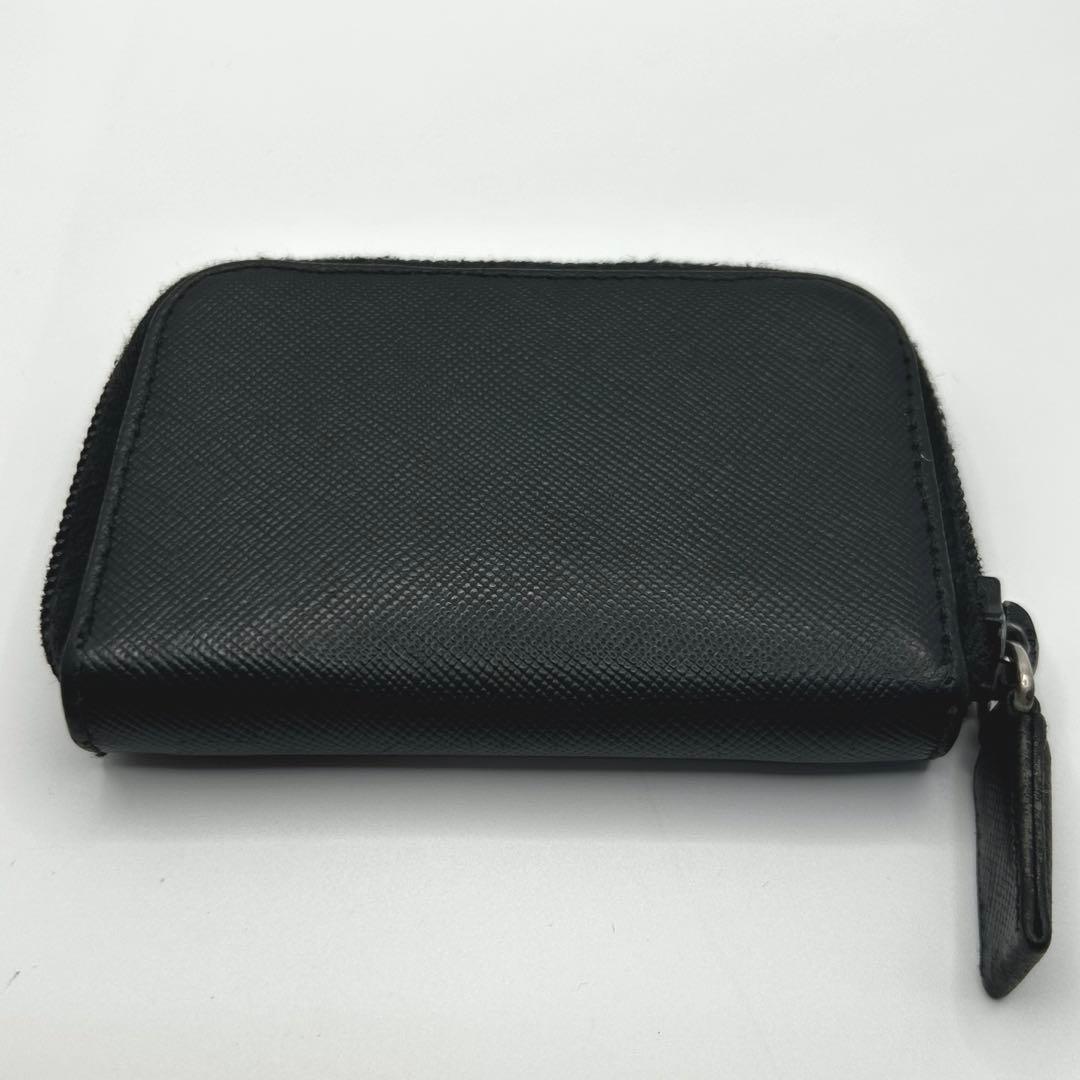 PRADA プラダ キーケース ラウンドジップ サフィアーノレザー ブラック