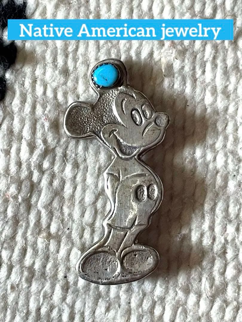 ネイティブアメリカン✳︎ターコイズ付✳︎ミッキーマウス✳︎ビンテージ✳︎ピンブローチ 送料無料 】 INVICTA Disney インビクタ ディズニー ミッキーマウス