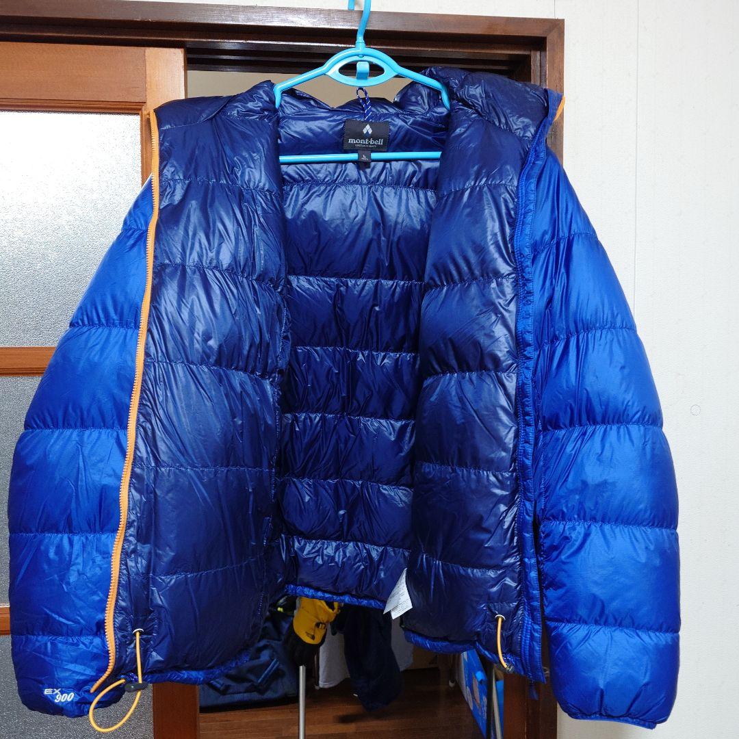 mont-bell フード付きダウンジャケット Lサイズ 青 - メルカリ