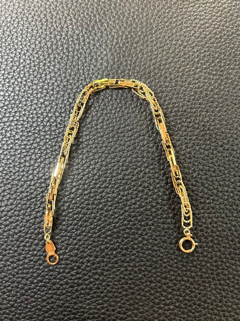 K18 デザインクリップチェーン ブレスレット 5.28g 17cm