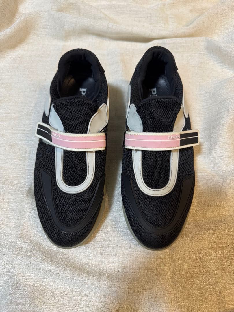 Prada プラダ　カジュアルスニーカー ブラック/ピンク　37 PRADA（プラダ） スニーカー スポーツライン ブラック レディース