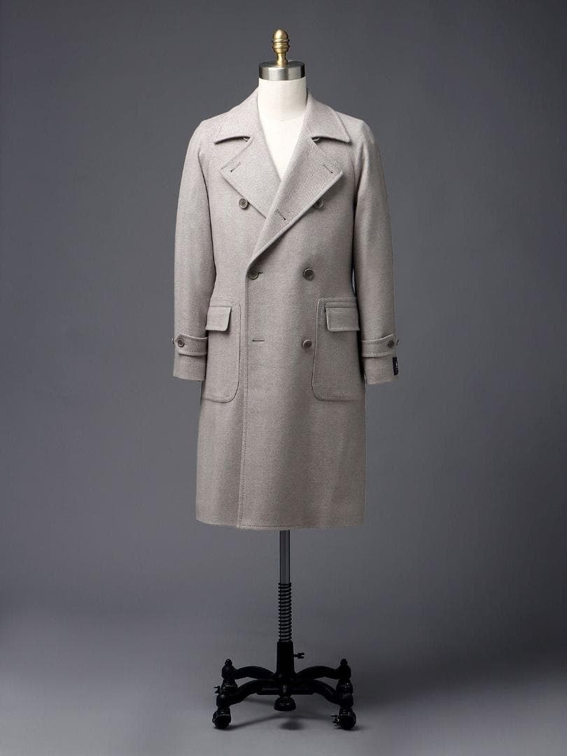 ユニバーサルランゲージ ダブルポロコート ライトグレー - メルカリ