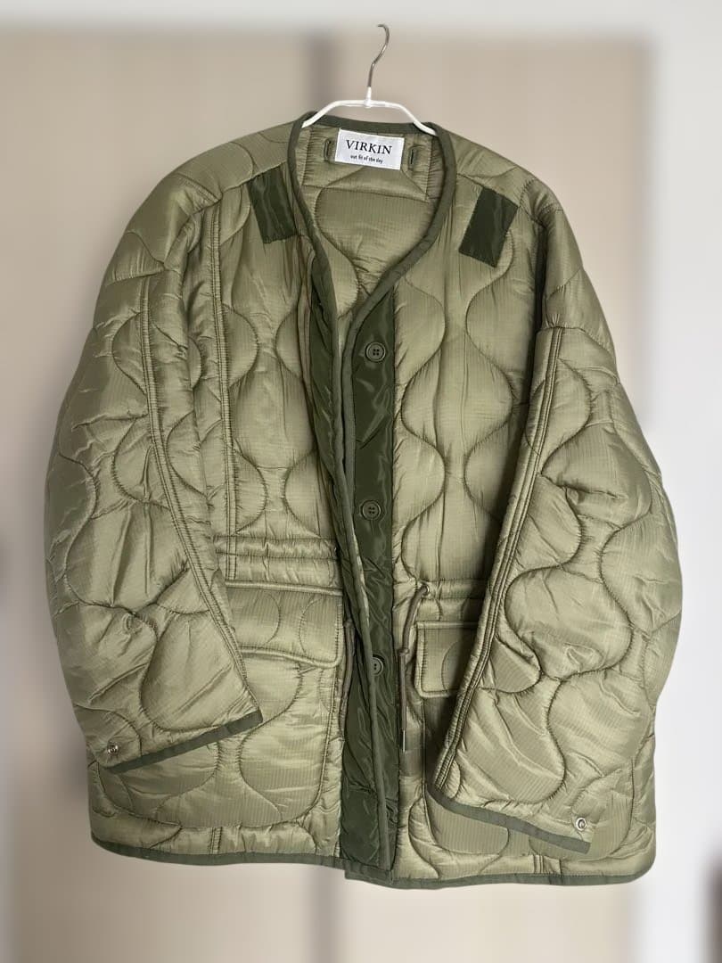 最終値下げVIRKEN オリーブグリーン キルティングジャケット - メルカリ