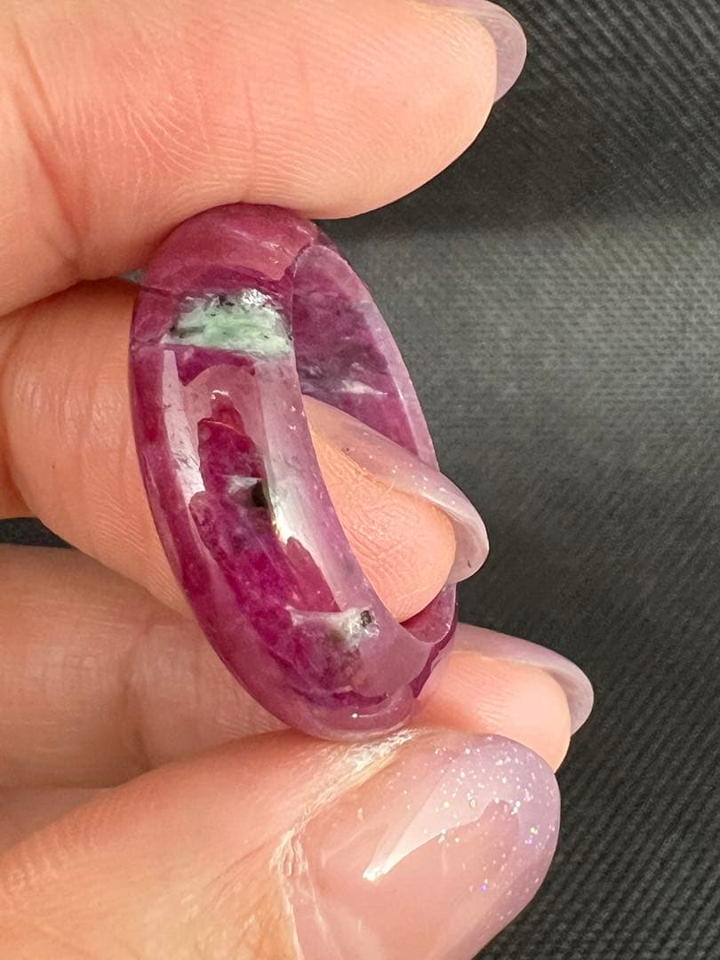 ルビー くり抜きリング - メルカリ