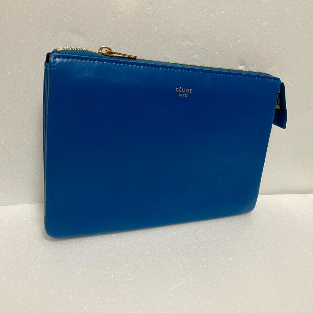 CÉLINE セリーヌ トリオ ポーチ クラッチ ブルー ラージ フィービー期 楽天市場】【展示品処分】セリーヌ CELINE トリオ TRIO ラージ