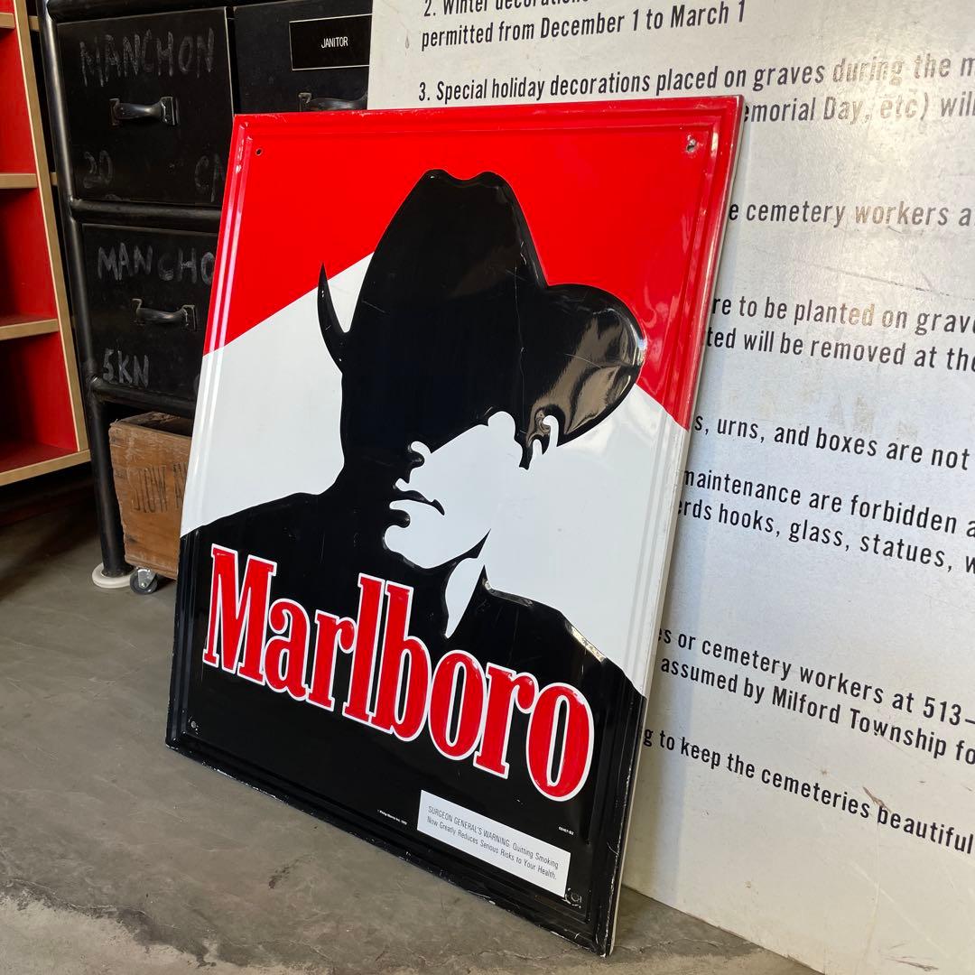 U.S.A 90's vintage Marlboro マルボロ サイン看板 Vintage Marlboro Cigarette Sign Tobacco 1992 Cowboy Marlboro Man