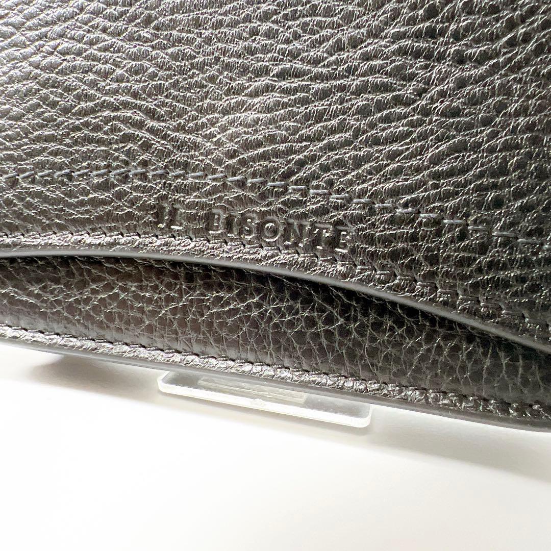 《極美品》イルビゾンテ レザーカードケース ミニ財布 ブラック 箱付き