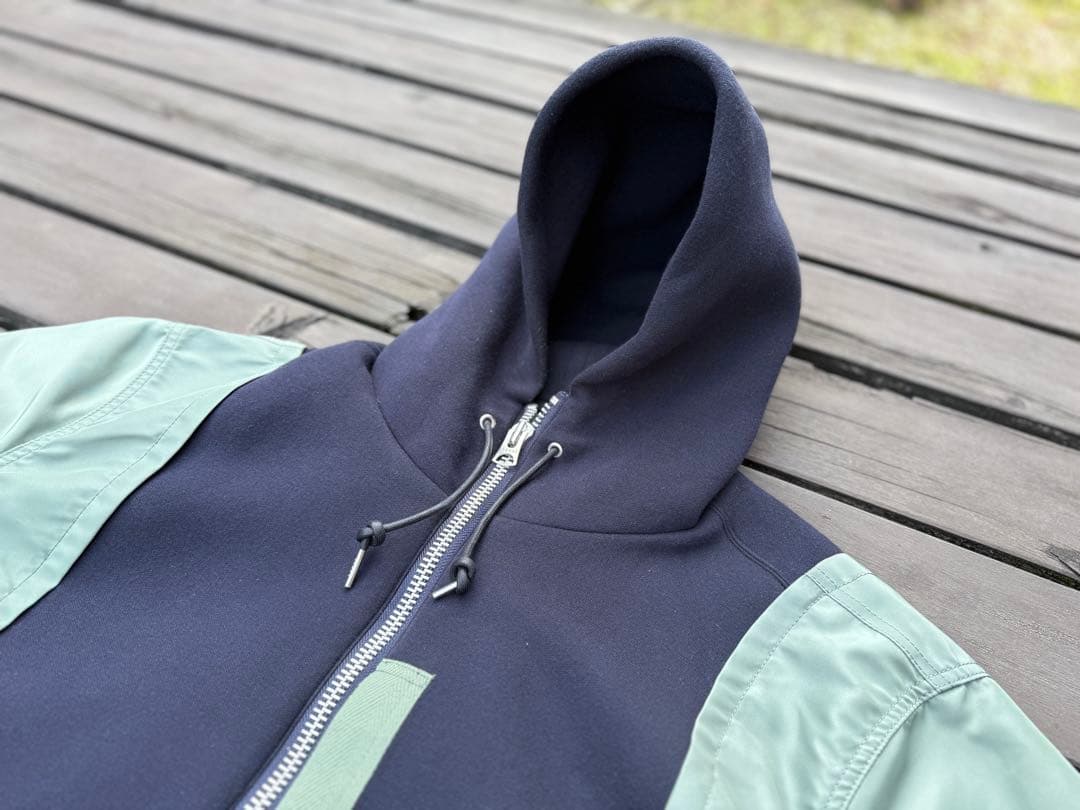 MA-1 Nylon Twill Sleeve Zip-Up Hoodie