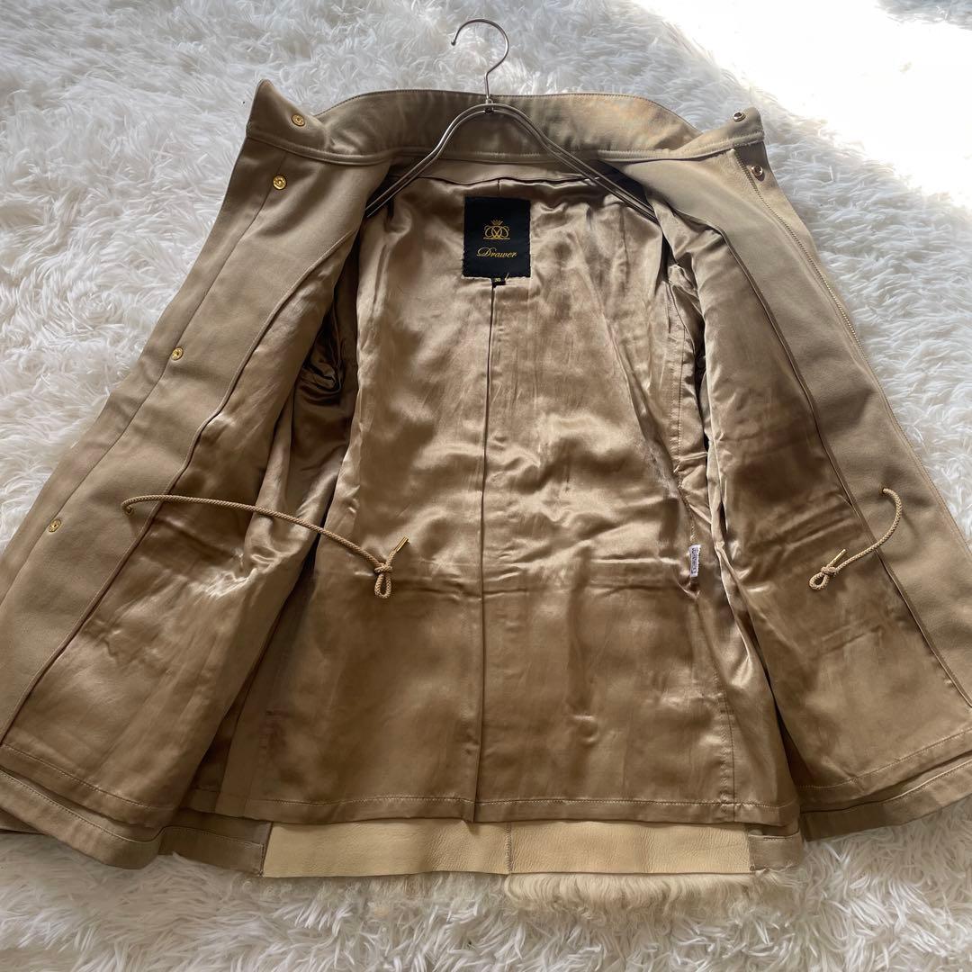 専用】ドゥロワージャケット ムートンコンビ 切り替え ベージュ 36
