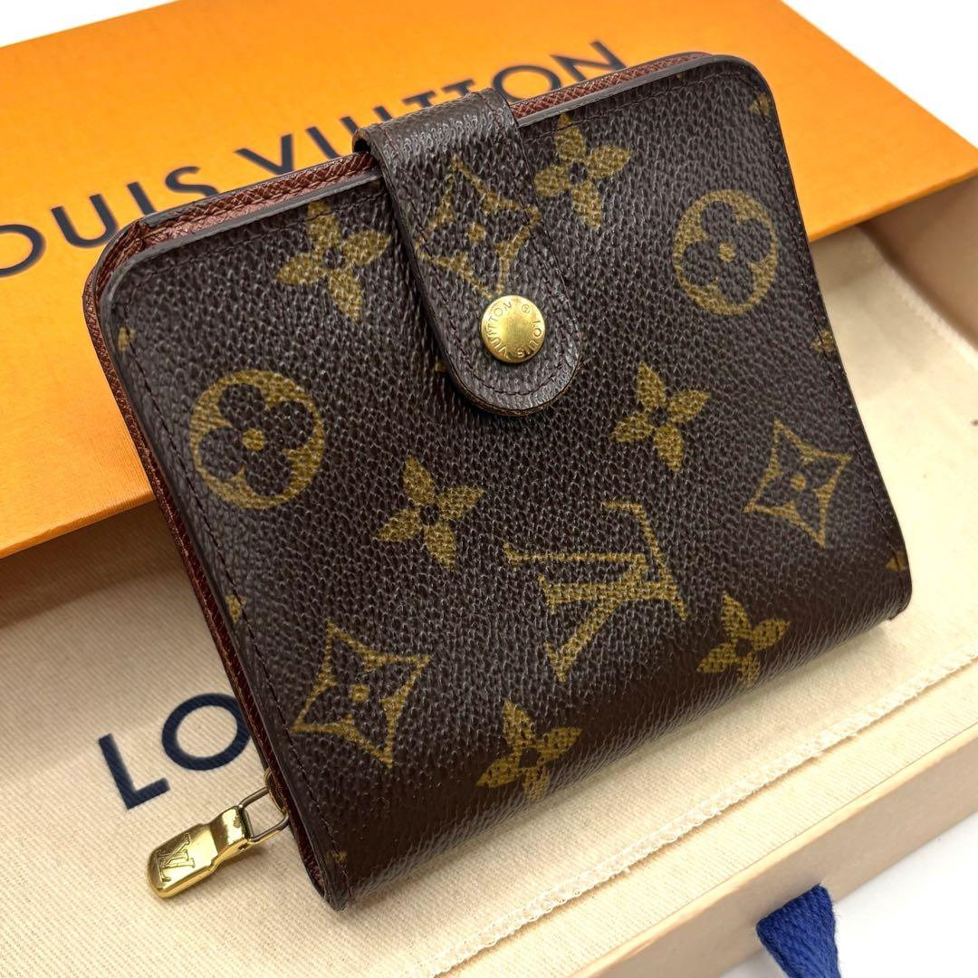 ルイヴィトン モノグラム コンパクトジップ ラウンドファスナー 二