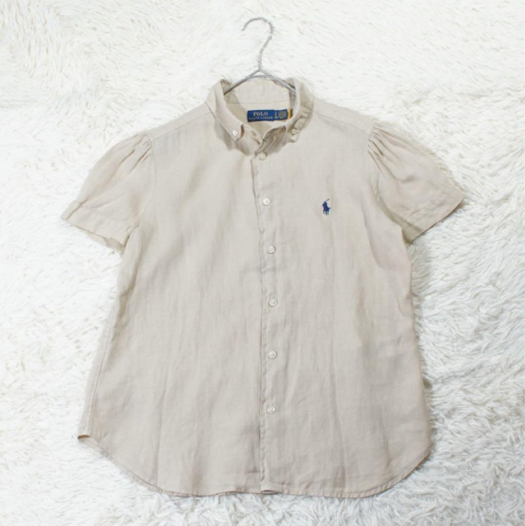 24年 リネン100% 《POLO RALPH LAUREN》ボタンダウン(S)