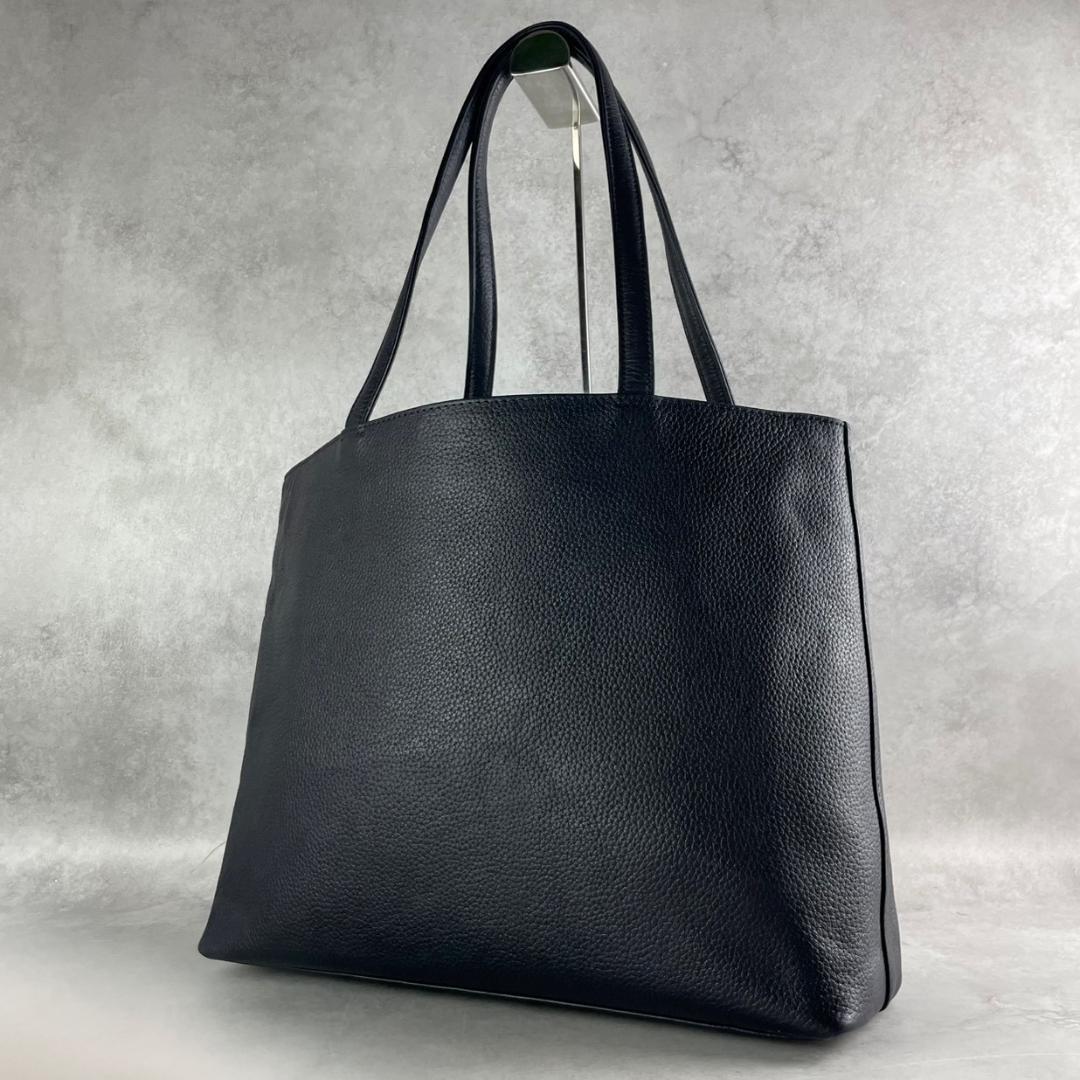 HashTAG ハッシュタグ レザー トートバッグ 本革 ダークネイビー A4可