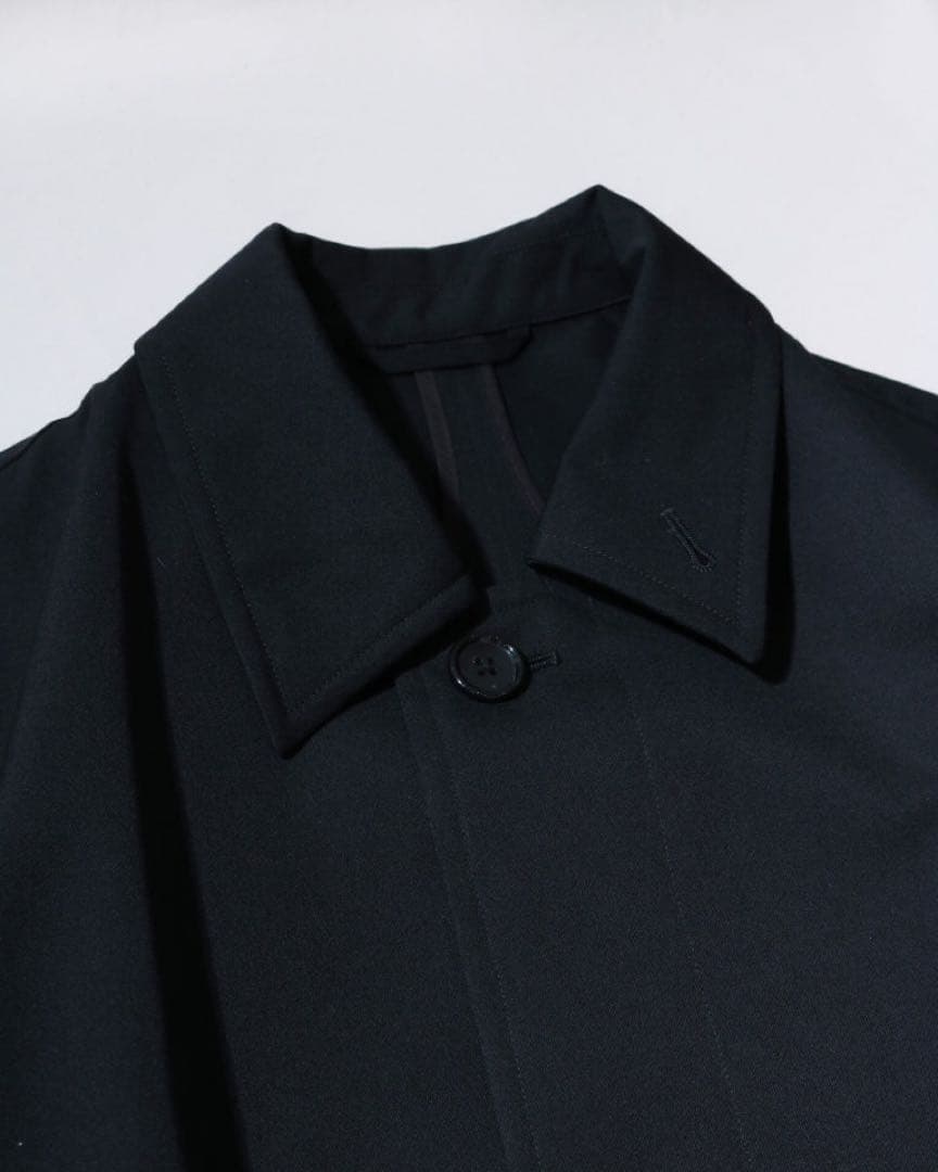 USED】MBハイエンド尾州ウールステンカラーコート ブラック Mサイズ