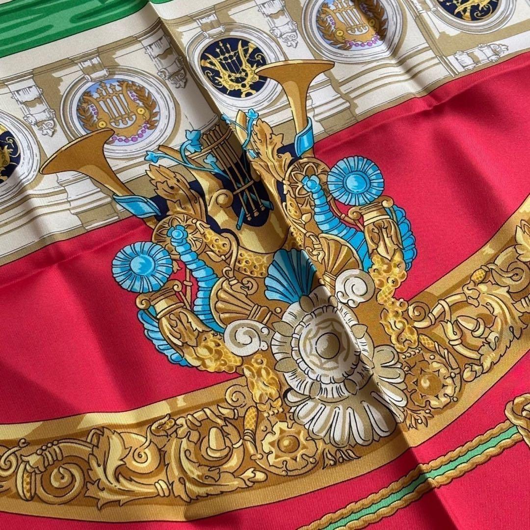 HERMES エルメス スカーフ 赤 金 マルチカラー 大判 カレ90 - メルカリ