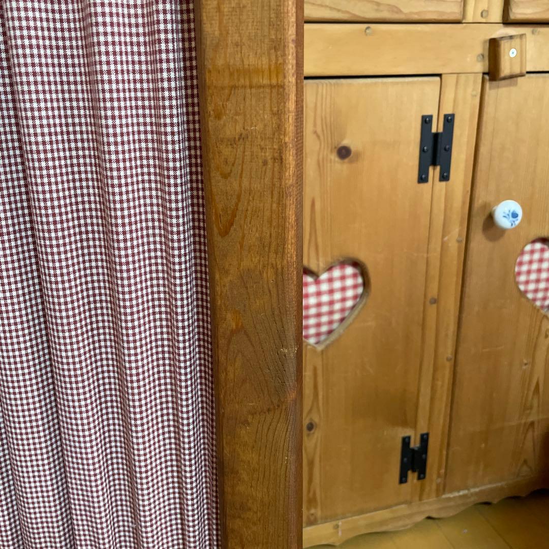 カントリー調 木製三つ折りパーテーション ハート アメリカン