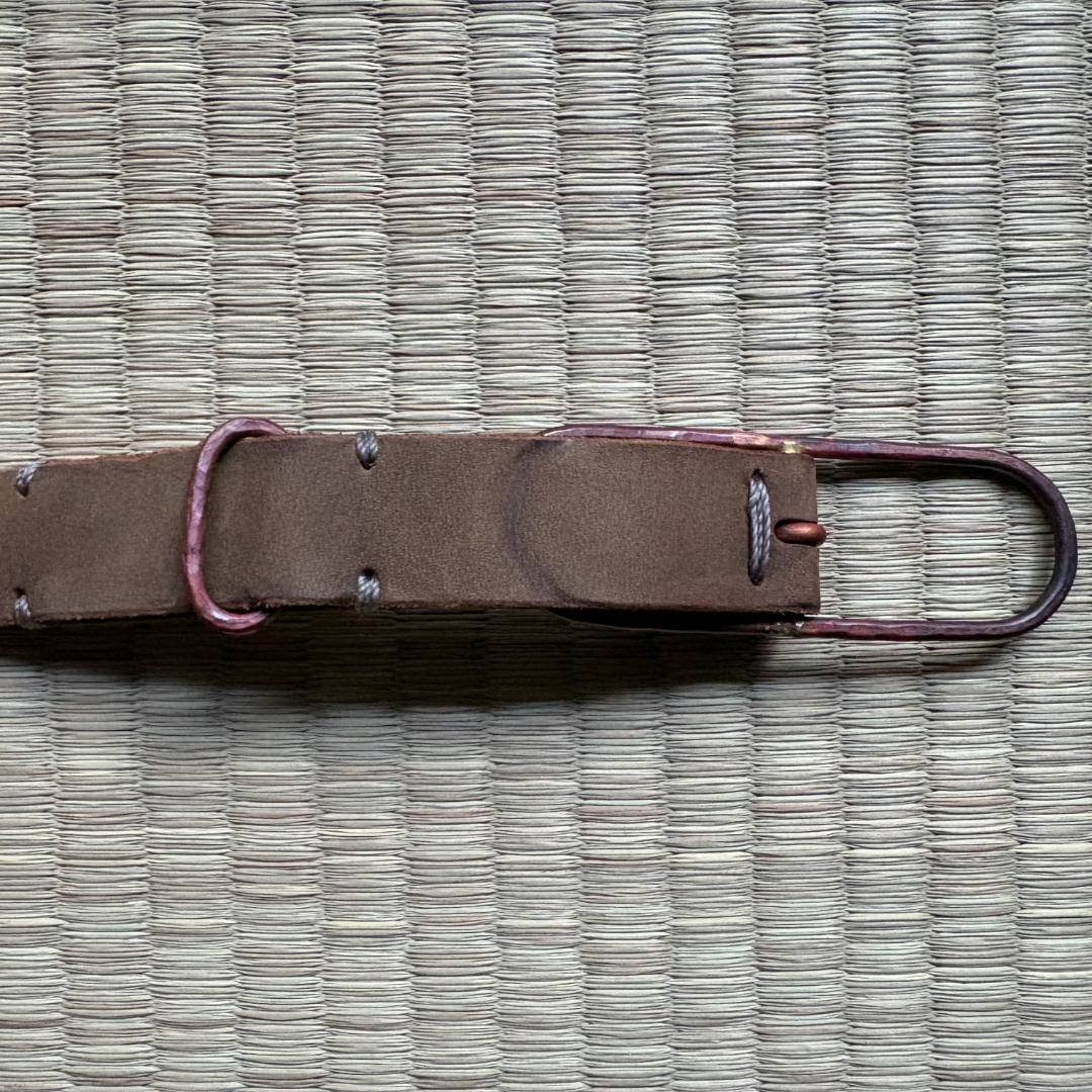 美品】iolom Copper Narrow Long Belt Oliva - メルカリ