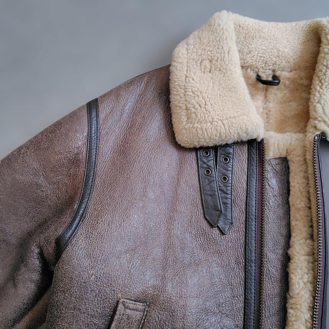 USA製 羊革 リアルムートンジャケット B3 B-3 US ARMY ワッペン - メルカリ