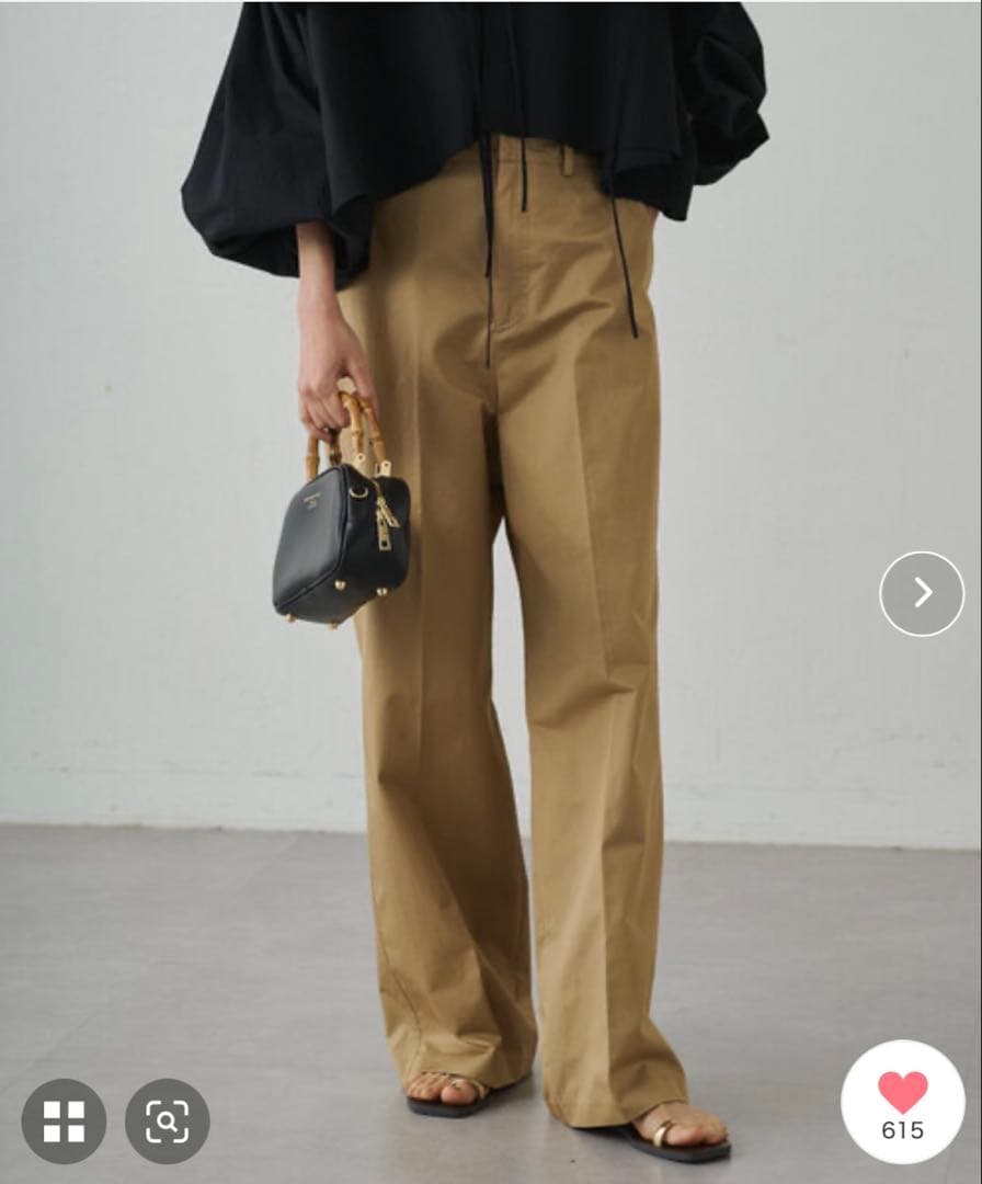 新品タグ付☆ラウンジドレス☆ ノータックチノパンツ☆ベージュ LOUNGEDRESS（ラウンジドレス）の「ノータックチノパンツ（チノパンツ