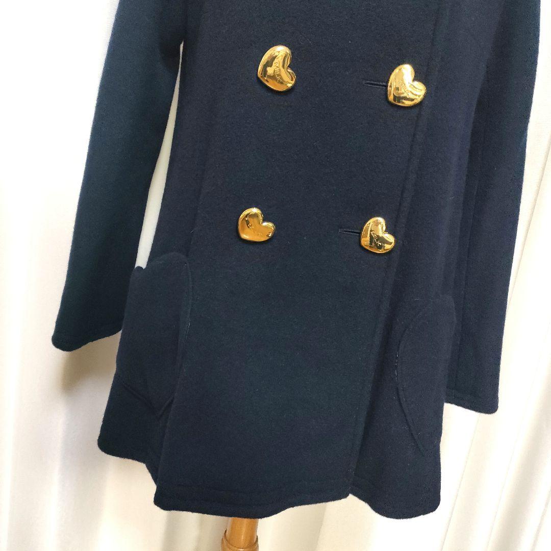 美品】MILK メルトン フーデットコート ダブルブレスト ハートボタン