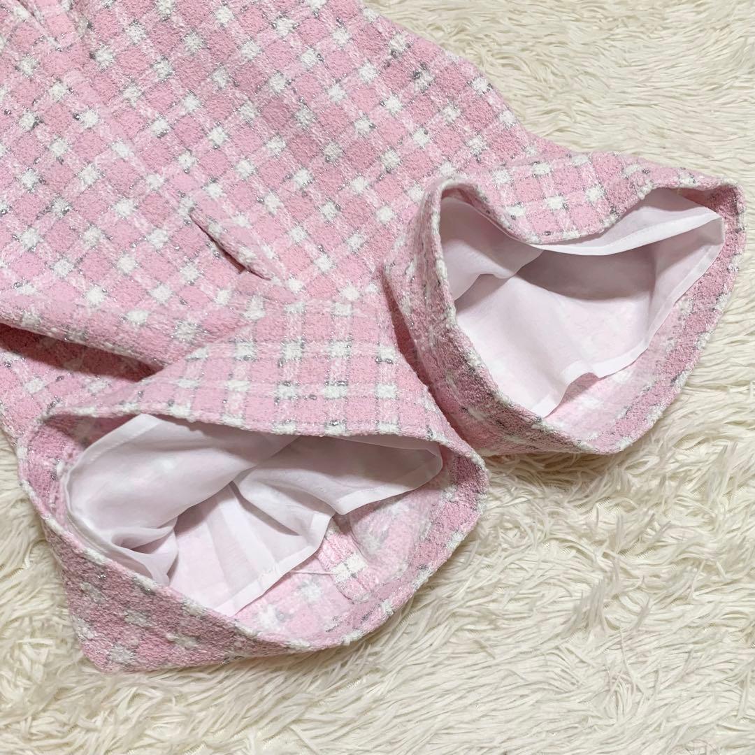 極美品】グレースクラス サロペット ツイード チェック ピンク 36