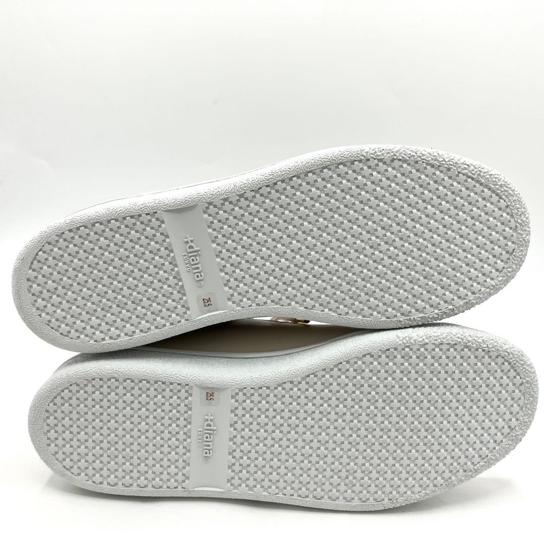 【現行品】　プラスダイアナ　スニーカー　25.5cm ビジュー　パンチング