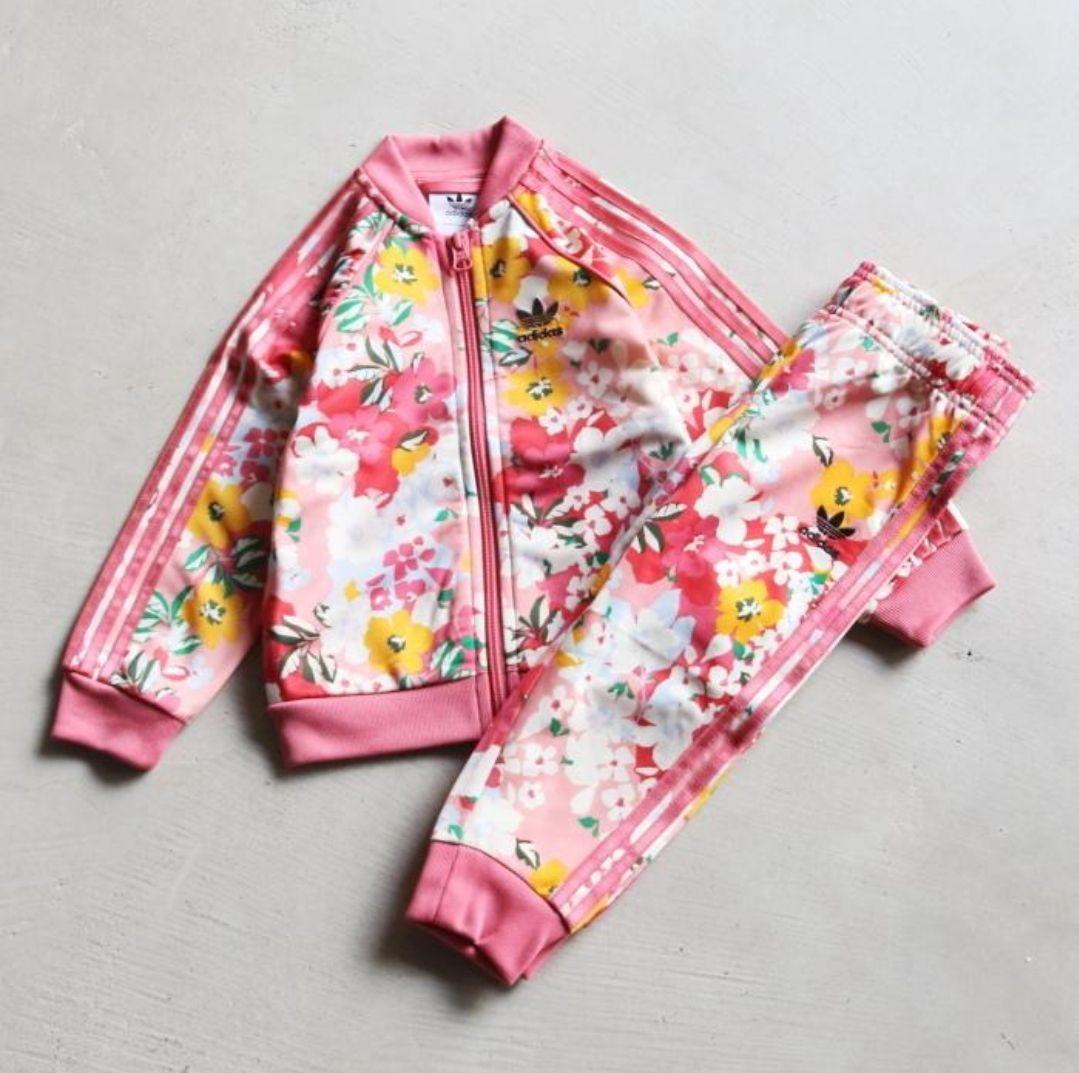 Adidas アディダス花柄ジャージセット ピンク - メルカリ