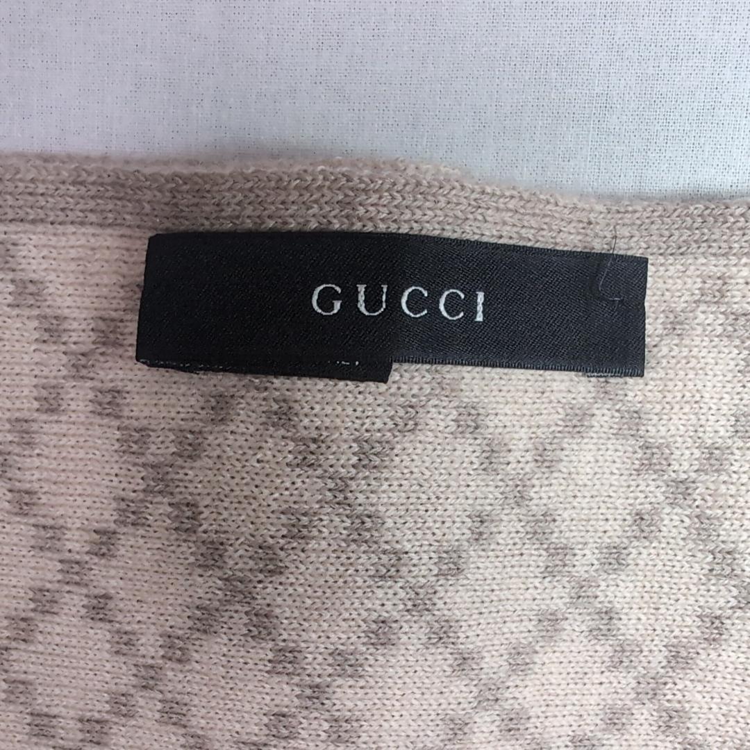 グッチ マフラー 180×24.5cm ウール100% ライトベージュ13A