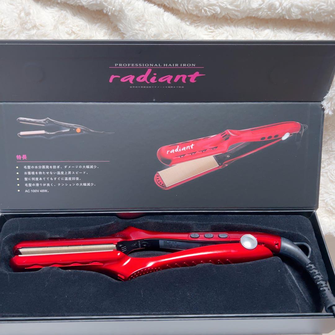 radiant プロフェッショナルヘアアイロン レッド - メルカリ