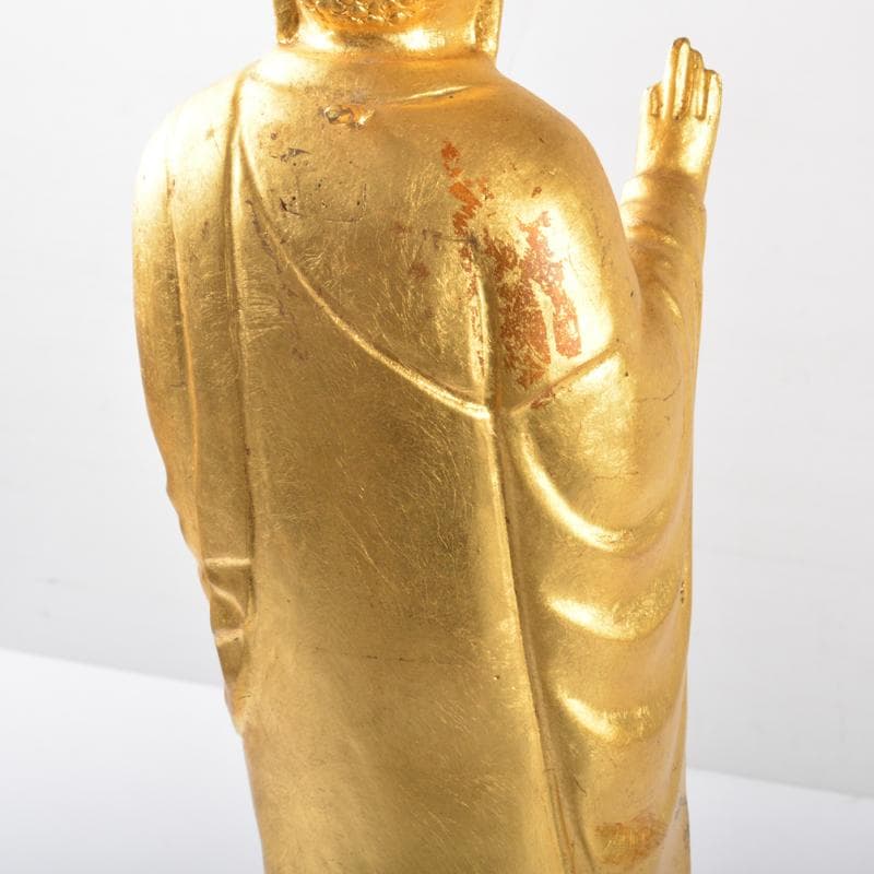 仏教美術 古銅鍍金 釈迦如来立像 仏像 V 5072A