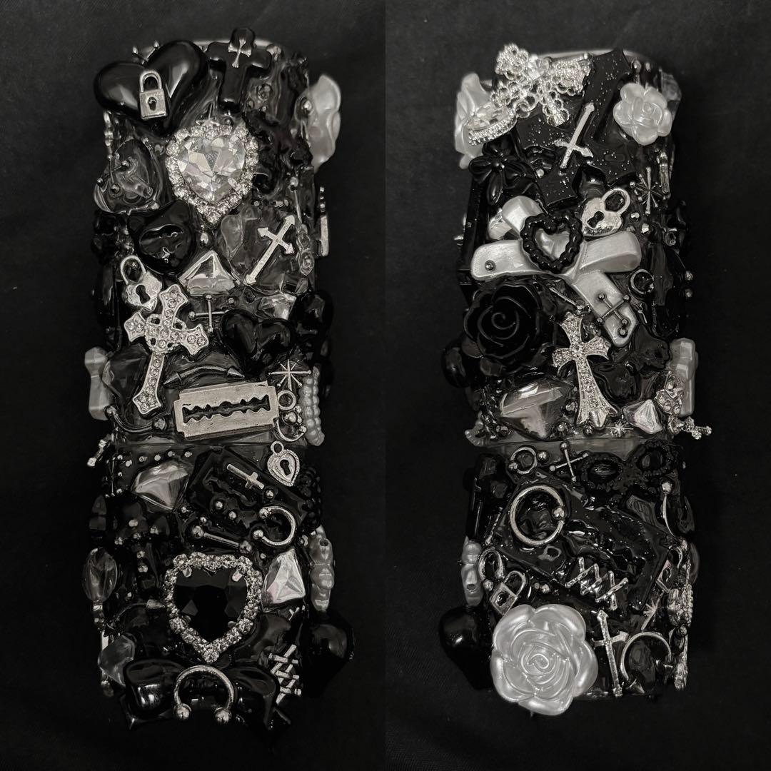 iqosアイコスケース イルマワン デコケース 白黒ブラックホワイト 地雷