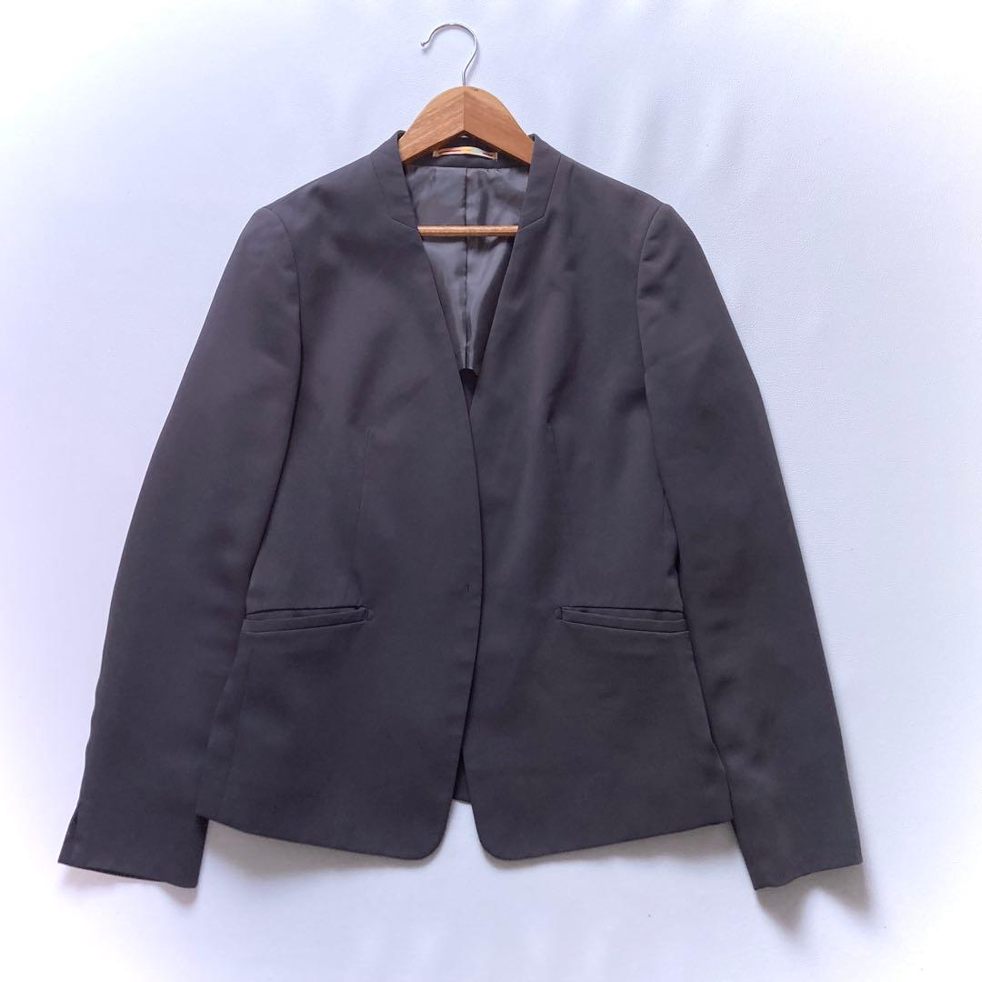 オリヒカライム パンツスーツセットアップ 洗える ストレッチ グレー系