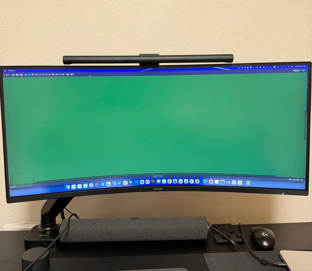 Xiaomi 34インチモニター　スピーカー　ライトセット Xiaomi G34WQiを徹底レビュー！実際に使ってわかったよい点・気になる