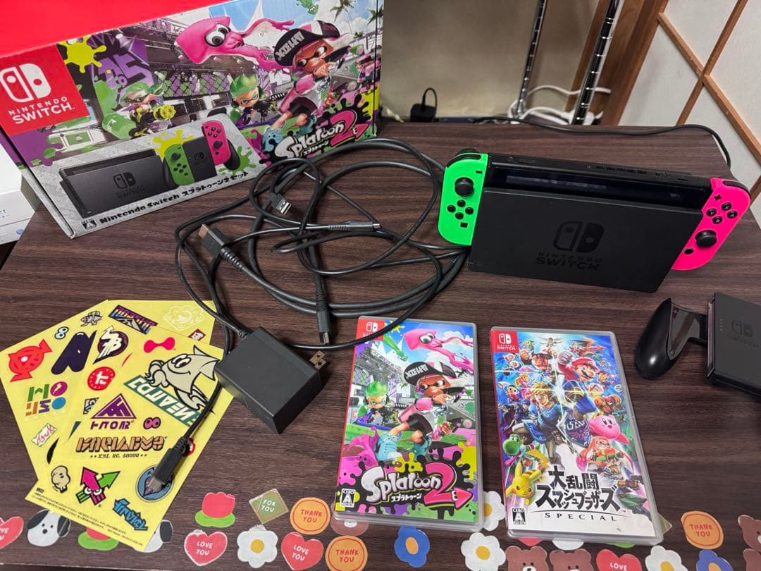 【中古品】Nintendo Switch 本体 ＋ソフト2本＋おまけステッカー PlayVital Nintendo Switch 2（2025）本体・Joycon対応 フルセット保護